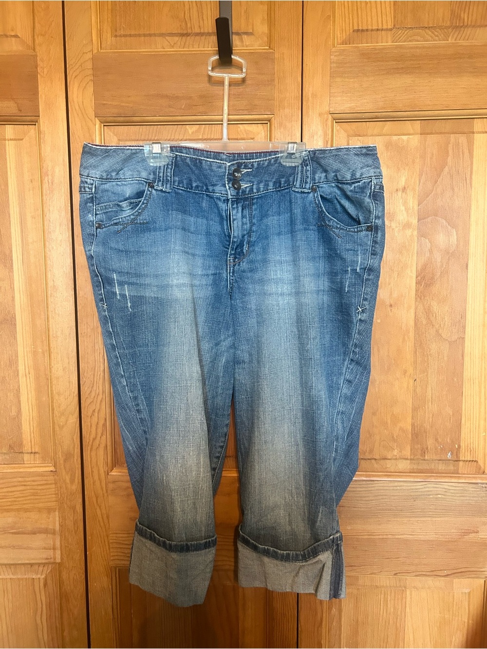 Lane Bryant Blue Cropped Cuffed Jeans